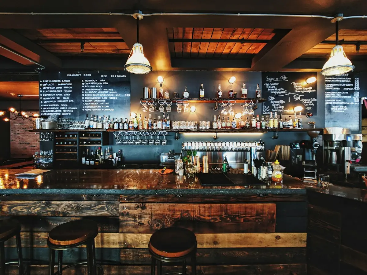 The bar and back-bar