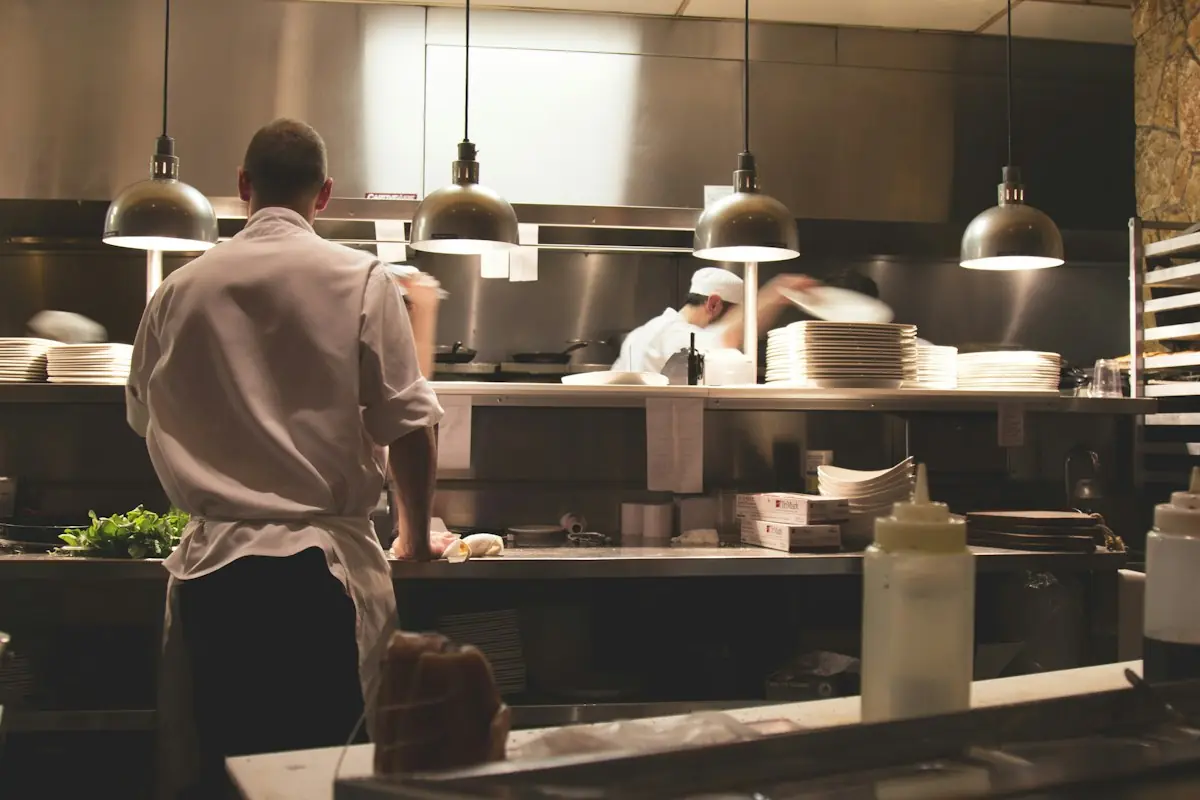 The kitchen at work during service