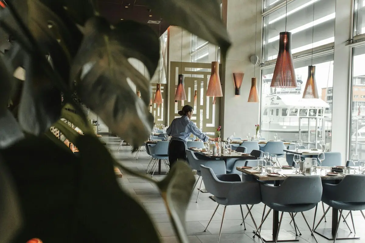Dining room in soft daylight