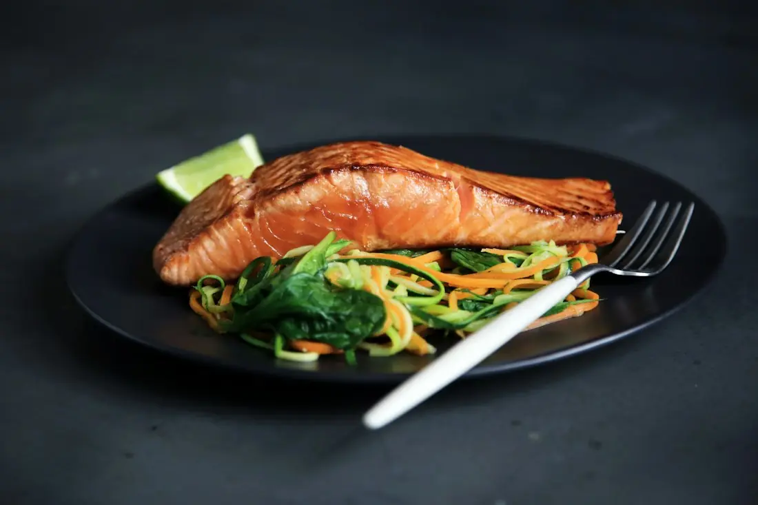 Pan-Seared Salmon, Charred Greens